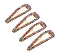 VALICLUD 4pcs Metal Snap Duckbill Hairpins Rhinestone Hair Clips Water Drop Crystal for Women