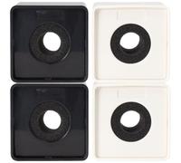 VALICLUD 4pcs Mic Station Logo Microphone Logo Flag Abs Sponge Square Black and White Presenter for Radio Broadcasting Voice over Services
