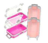 VALICLUD 4pcs Mini Suitcase Eyelash Storage Holder Portable Makeup Case Organizer Box for Travel Parties Eyelash Extension Storage Box Case