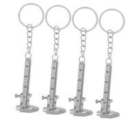 VALICLUD 4pcs Miniature Vernier Calipers Keychain Portable Stainless Steel Precision Measuring Tools for Depth Unisex Pocket Rulers for Accurate the Go Use
