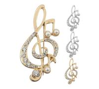 VALICLUD 4pcs Musical Note Brooch with Rhinestones Music Symbol Pins for Suits Sweaters Scarves and Jackets Elegant Decorative Lapel Pins for Music Lovers and Formal Events