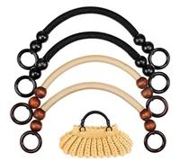 VALICLUD 4pcs Nylon Rope Bag Handles Wood Beads Replacement Straps for Crossbody Handbags Shoulder Bag Straps