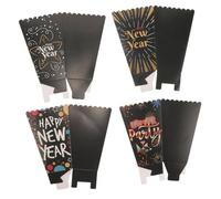 VALICLUD 4Pcs Paper Popcorn Boxes Party Snack Containers for Movie Night Buckets with Unique Patterns Suitable for Birthdays Theaters and Home Events