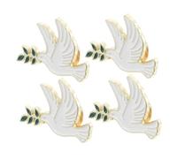VALICLUD 4pcs Peace Dove Brooch Pins Set for Women Multifunctional Metal Enamel Lapel Pins for Clothing Bags Pencil Cases Detailed Symbolic Design for Daily Wear and Events