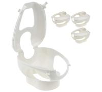 VALICLUD 4pcs Pigeon Fixed Mount Holder for Medication and Eye Care, White Plastic Racing Pigeon Feeding Frame Foot Ring for Bird Injection and Feeding Supplies