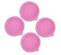 VALICLUD 4pcs Pink Rhinestone Silicone Car Cupholder Coasters Non-slip Drink Cup Mats with Small Handle for Vehicle Interior Accessories