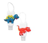 VALICLUD 4pcs Portable 30ml Refillable Hand Sanitiser Bottles with Silicone Covers, Cartoon Dinosaur Design Travel Bottles for Boys and Girls, Leakproof Gel Holders for Hygiene on The Go Random Style