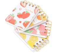 VALICLUD 4pcs Portable Coil Notepads with Double-sided Protective Cover, Small Spiral Notebooks Made of Paper and Metal, for Study Rooms and Classrooms, Assorted Colour Writing Pads