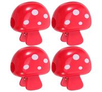 VALICLUD 4Pcs Portable Mushroom Toothbrush Head Cover Dustproof Travel Toothbrush Holder for Easy Identification Camping School Gym and Work Durable Red Plastic Design