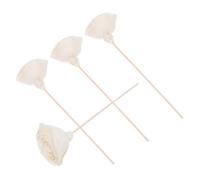 VALICLUD 4pcs Rattan Aromatherapy Stick Diffuser Decorative Artificial Flowers Replacement Refill Rattan Sticks Artificial Flowers Rose Aromatherapy Wood Beige