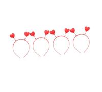VALICLUD 4Pcs Red Heart Spring Headbands for Valentine'S Day, Romantic Hair Hoops Party Hair Accessories for Women and