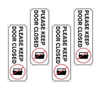 VALICLUD 4pcs Reminder Decal Door Sticker 6.3x4.3inch Waterproof Pvc Minimalist Please Keep Doors Closed Sign for Office Storage Room