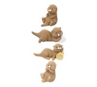 VALICLUD 4pcs Resin Mini Otter Sculpture for DIY Micro Landscape and Succulent Plant Decoration Small Animal Figurines for Fairy Garden Terrariums and Creative Student Gifts