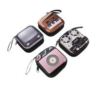 VALICLUD 4pcs Retro Cartoon Change Purse Coin Bag Set Mini Portable Storage Wallets for Kids with Tv Radio Projector and Electronic Keyboard Designs