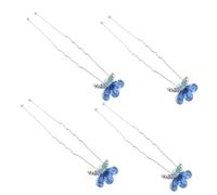 VALICLUD 4pcs Rhinestone Butterfly Hair Accessories for Wedding Bride Metal Hair Pins with Easy Slide Design and Classic Appearance for Women on Special Occasions