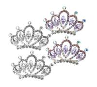 VALICLUD 4pcs Rhinestone Crown Comb Tiara Hair Accessories for Wedding and Party Decorative Hair Combs for Brides Elegant Princess Headpiece