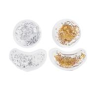 VALICLUD 4pcs Sequins Gel Eye Pads Cooling Ice Packs for Eye Care Silver and Gold Gel Patches Set for Dark Circles Reusable Cold Compress Pads for Beauty and Health