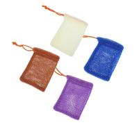VALICLUD 4pcs Shower Skin Scrubber Soap Bubble Pouch Nylon Drawstring Design Quick Drying Deep Cleaning Bath Towels for Home and Dormitory