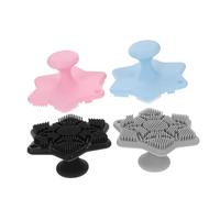 VALICLUD 4pcs Silicone Face Wash Brush for Deep Pore Cleansing Soft Silicone Bristles Gentle Sensitive Skin Portable Facial Scrubber for Exfoliating and Massaging and Travel-Friendly