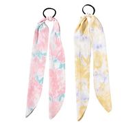 VALICLUD 4pcs Silk Hair Loop Tie-dye Assorted Colour Hair Rope Soft Cloth Material Comfortable and Skin-friendly Chic Headdress for Girls Random Color