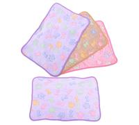 VALICLUD 4Pcs Small Animal Cage Blanket Set 60X40Cm - Reusable Washable Pet Bedding Pads for Guinea Pigs, Hedgehogs, Rabbits with Pink, Purple Coffee Bone Print
