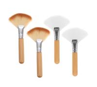 VALICLUD 4pcs Soft Loose Powder Brush and Setting Brush Fan Makeup Blush Applicator Highlighter for Facial Makeup