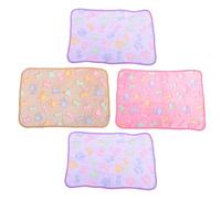 VALICLUD 4pcs Soft Washable Guinea Pig Blanket Pet Cage Liner for Small Animals Reusable Bedding Bones Pattern Pink and Purple Colors for Hamster Bedding