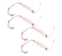 VALICLUD 4pcs Spring Fishing Bait Cage Feeder, Steel and Plastic Bait Holder Lure Dispenser with Hooks for Carp, Freshwater Angling, Beginners and Experts