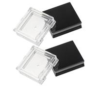 VALICLUD 4pcs Square Empty Eyeshadow Box Portable Organizer for Makeup Artists Travel Friendly Design for Storing Eyeshadows and Cosmetics Black White