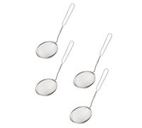VALICLUD 4Pcs Stainless Steel Kitchen Strainer Scoops Anti-Scald Mesh Sieves with Long Handles for Home Restaurants Hot Pot Oil Filtering and Boiling Liquid Drainage