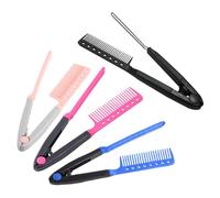 VALICLUD 4pcs Straight Comb Hair Straightener Foldable V-shaped Styling Comb for Women Salon Use Detangling Tool