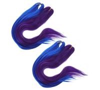 VALICLUD 4pcs Synthetic Braiding Hair Pre-stretched in Yaki Texture Lightweight and Soft for Long Hair for Cosplay and Braids Ombre Purple and Blue Colors