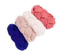 VALICLUD 4pcs Thick Crocheted Warm Beanies Headband Women Winter Knit Hairband for Outdoor