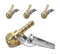 VALICLUD 4Pcs Tire Inflator Nozzle Adapter Copper Alloy Car Tire Inflation Chuck with Leakproof Clip for Portable Air Compressor and Pump Use