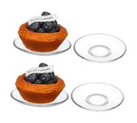 VALICLUD 4Pcs Transparent Glass Saucers Round Tea Plates Clear Glass Snack Dishes Lightweight Tea Accessory for Home Afternoon and Coffee