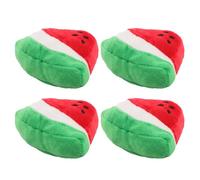 VALICLUD 4pcs Triangle Shaped Plush Dog for Small Dogs, Cute Cartoon Watermelon Squeaky with Interactive Play and Wear-resistant Material, for Indoor and Outdoor Fun
