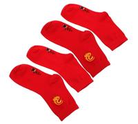 VALICLUD 4pcs Unisex Socks Snake Year Embroidery Tube Socks Chinese Zodiac Pattern for Men Women