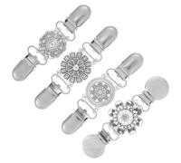 VALICLUD 4Pcs Vintage Cardigan Clips Set for Women Retro Scarf Brooch Cinch Clips Sweater Shirt Back Dress Fasteners Fashionable Clothing Accessories