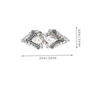 VALICLUD 4Pcs Vintage Crystal Flower Cardigan Brooch Clips, Retro Shawl Sweater Clips with Rhinestone Decoration, Silver Tone Accessories for Women’S Clothing and Dresses