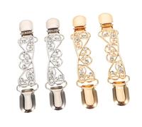 VALICLUD 4pcs Vintage Sweater Clips Alloy Shawl Wrap Fasteners for Women Elegant Cardigan Collar Cinch Clips in Gold and Silver Timeless Scarf Buckle Accessory for Casual and Formal Styling