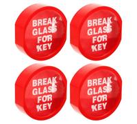 VALICLUD 4Pcs Wall Mounted Emergency Fire Key Lock Box for Doors Multifunctional Red Key Storage Box with Outdoor Holder for Escape and Safety