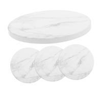 VALICLUD 4Pcs White Marble Ceramic Coasters Absorbent Quick-dry Decorative Cup Mats for Mugs Tumblers Wine Glasses Tabletop Cup Pads for Home Office