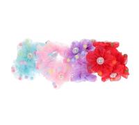 VALICLUD 4pcs Women's Bun Hair Nets Elastic Hair Covers for Ballet Work and Cosplay Comfortable Ponytail Holders for Secure Updos in Red Purple Pink Green