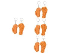 VALICLUD 4sets Funny Fried Chicken Keychain Realistic Cooked Chicken Leg Wing Pendant Novelty Food Keyring for Backpacks Handbags Keys for Festivals Birthdays 2pcs*4