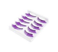 VALICLUD 5 Pairs Japanese Manga Strip Lashes Natural Wispy False Eyelashes Lightweight Flexible Band Reusable Extensions for Cosplay Halloween Party Stage Makeup