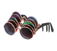 VALICLUD 5 Pairs Miniature Pet Sunglasses Set for Dogs and Cats - Metal Frame Cat Eye Sunglasses with Grey, Rainbow, Green Mirrored, Pink, and Red Lenses - Outdoor Summer Eyewear for Small