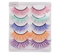 VALICLUD 5 Pairs Natural False Eyelashes for Eye Makeup with Simulation Material, Long Fake Lashes Creating Realistic and Natural Effect, for Club and Halloween Party Looks