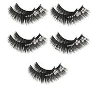 VALICLUD 5 Pairs Rhinestone Embellished False Eyelashes for Latin Dance Extra Long Thick Glamour Lashes for Performances Parties and Daily Use