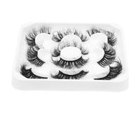 VALICLUD 5 Pairs Textured Eyelash Flower Tray False Soft Makeup Lashes for Women Natural Cosmetic Lashes for Everyday Use
