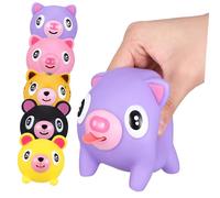 VALICLUD 5 Pcs Animal Squeeze with Pig Bear Tiger Shapes Soft Funny Stress Relief Cartoon for Boys Portable Comfortable Feel for Relaxation and Play